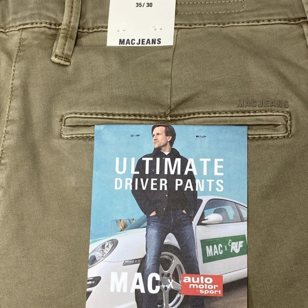 NEW MAC JEANS Men's Flex Ultimate Driver Chino Pants Size 35x30 – Beige Slim Fit - Picture 3 of 10